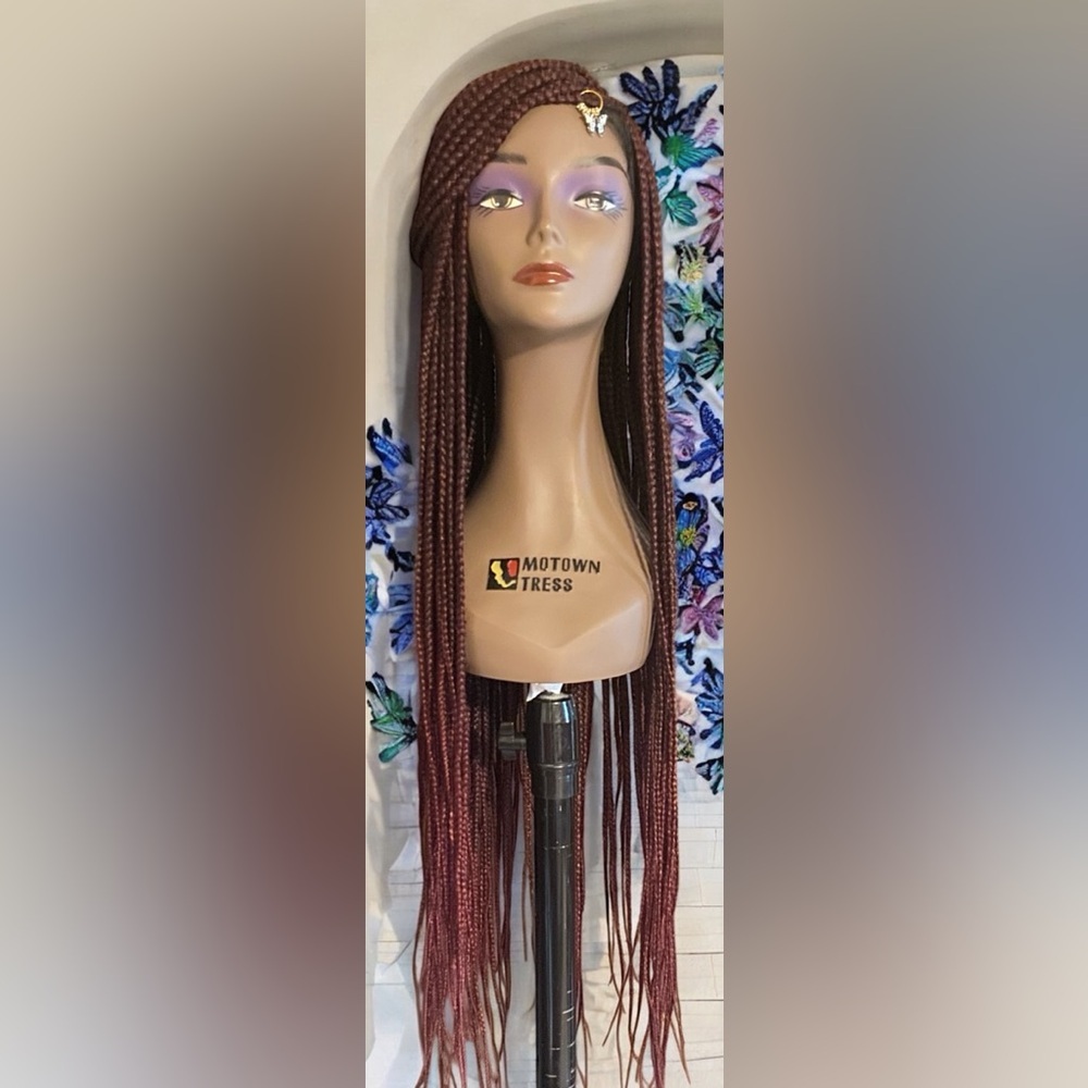Burgundy Braided Wig